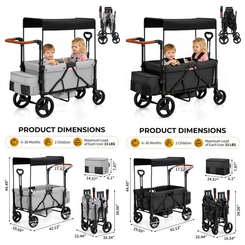 Twin baby double stroller - baby,