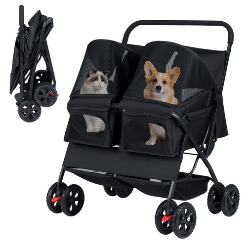 Double pet stroller with - stroller,